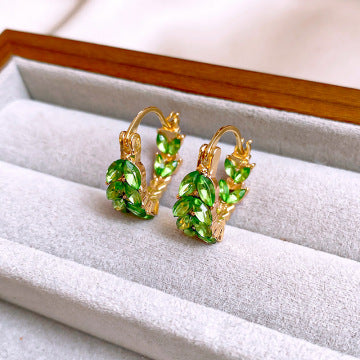 Full Diamond Wheat Ear Ring Gentle Ear Clip