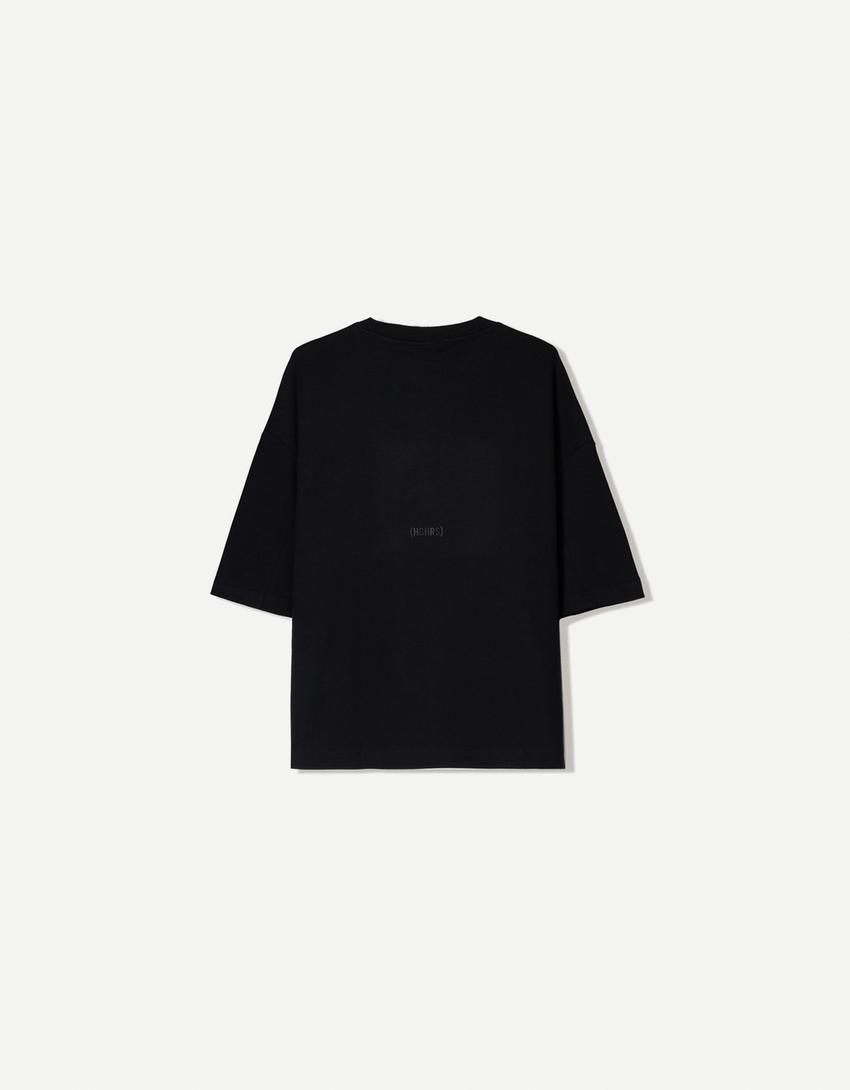 Boxy short sleeve T-shirt-Black